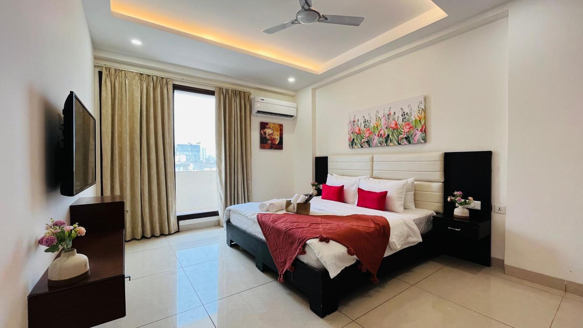 Olive Service Apartments - Golf Course Road 구르가온 외부 사진